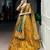 Mustard Foil Printed Tasar Silk Lehenga Choli with Dupatta