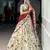 Cream Foil Printed Tasar Silk Lehenga Choli with Dupatta