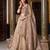 Beige Plain Gold Crush Lehenga Choli with Embroidered Dupatta