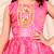 Pink & white ethnic printed work cotton blend sleeveless flared kurti with sharara girls ethnic wear set