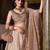 Beige Plain Gold Crush Lehenga Choli with Embroidered Dupatta