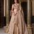 Beige Plain Gold Crush Lehenga Choli with Embroidered Dupatta