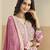 Pink faux georgette heavy thread embroidery with sequins work salwar kameez