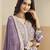 Purple faux georgette heavy thread embroidery with sequins work salwar kameez