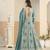 Teal faux georgette heavy thread embroidery with sequins work salwar kameez