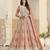 Rust faux georgette heavy thread embroidery with sequins work salwar kameez