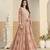 Rust faux georgette heavy thread embroidery with sequins work salwar kameez