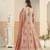 Rust faux georgette heavy thread embroidery with sequins work salwar kameez