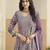 Purple faux georgette heavy thread embroidery with sequins work salwar kameez