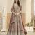 Rust brown faux georgette heavy thread embroidery with sequins work salwar kameez