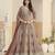 Rust brown faux georgette heavy thread embroidery with sequins work salwar kameez