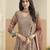 Rust brown faux georgette heavy thread embroidery with sequins work salwar kameez