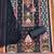Elegant black baroque floral printed unstitched salwar suit with dupatta