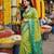 Green printed pochampalli silk with blouse fancy saree