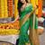 Green printed pochampalli silk with blouse fancy saree