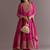 Pink color chinnon silk embroidery work gown