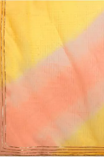 Peach Shaded Lace Border & Zari Checks Organza Saree