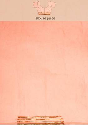 Peach Shaded Lace Border & Zari Checks Organza Saree 4