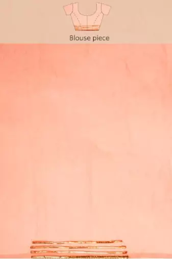 Peach Shaded Lace Border & Zari Checks Organza Saree