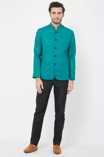 Rama green coton straight plain jodhpuri for men's