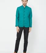 Rama green coton straight plain jodhpuri for men's