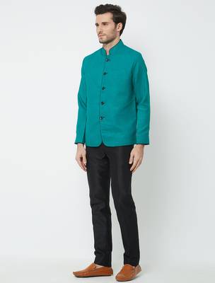 Rama green coton straight plain jodhpuri for men's 2
