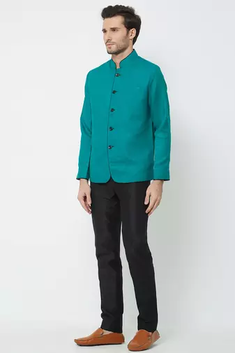 Rama green coton straight plain jodhpuri for men's