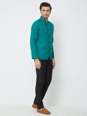 Rama green coton straight plain jodhpuri for men's 3