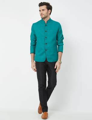 Rama green coton straight plain jodhpuri for men's 4
