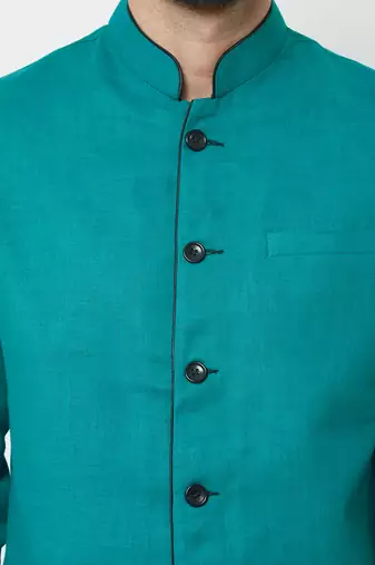 Rama green coton straight plain jodhpuri for men's