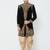 Black velvet straight handwork sherwani for men's