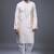 Cream silk straight embroidery cream silk embroidery thread work kurta set