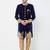 Navy blue velvet straight handwork sherwani for men's