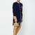 Navy blue velvet straight handwork sherwani for men's