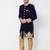 Navy blue velvet straight handwork sherwani for men's