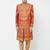 Red art silk straight embroidery with handwork sherwani for men's