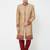 Gold art silk straight embroidery with handwork sherwani for men's