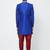 Blue art silk straight handwork sherwani for men's