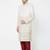 Cream art silk straight handwork sherwani for men's