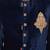 Navy blue velvet straight handwork sherwani for men's