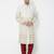 Cream art silk straight handwork sherwani for men's