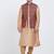 Grey art silk straight embroidery nehru jacket & kurta for men's