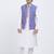Purple art silk straight embroidery nehru jacket & kurta for men's