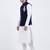 Dark blue velvet straight handwork nehru jacket & kurta for men's