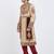Fawn brocade straight handwork sherwani for men's