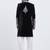 Black velvet straight handwork sherwani for men's
