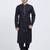 Black coton straight plain kurta for men's