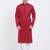 Red coton straight plain kurta for men's