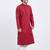 Red coton straight plain kurta for men's