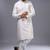 Cream silk straight embroidery cream silk embroidery thread work kurta set